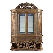 Brown & gold finish ornate scrollwork and endless details curio by Acme additional picture 3