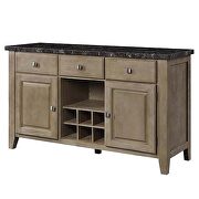 Durable marble top and oak finish base counter height table by Acme additional picture 13