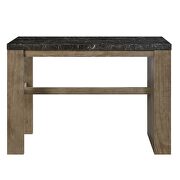 Durable marble top and oak finish base counter height table by Acme additional picture 7
