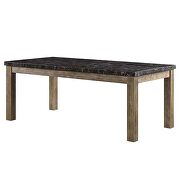 Marble top & oak finish base transitional style dining table by Acme additional picture 4