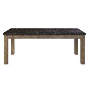 Marble top & oak finish base transitional style dining table by Acme additional picture 5