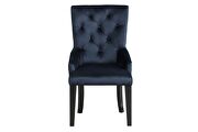 Black velvet finish upolstery button tufted parson dining chair by Acme additional picture 2