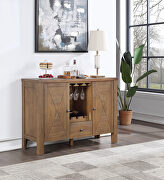 Rustic brown & oak finish x-shape pedestals rectangular dining table by Acme additional picture 12