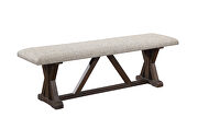 Rustic brown & oak finish x-shape pedestals rectangular dining table by Acme additional picture 4
