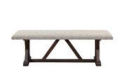 Gray fabric upholstery seat cushion bench by Acme additional picture 2