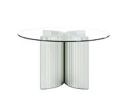 Faux diamonds and paneled mirrors contemporary style dining table by Acme additional picture 4
