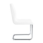 White pu upholstery & chrome finish base dining chair by Acme additional picture 3