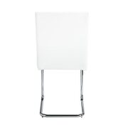 White pu upholstery & chrome finish base dining chair by Acme additional picture 4