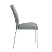 Gray pu upolstery & chrome finish legs dining chair by Acme additional picture 3
