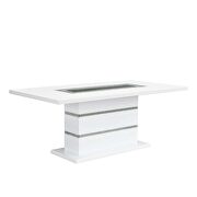 Faux crystal diamonds & white high gloss finish top dining table by Acme additional picture 3