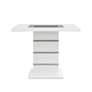 Faux crystal diamonds & white high gloss finish counter height dining table by Acme additional picture 4
