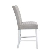 Gray velvet upholstery and white high gloss finish base counter height chair by Acme additional picture 2