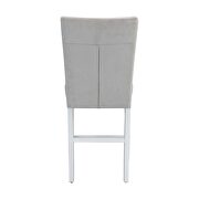 Gray velvet upholstery and white high gloss finish base counter height chair by Acme additional picture 3