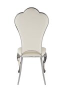 Beige pu upholstery and shiny stainless-steel frame dining chair by Acme additional picture 6