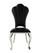 Black pu upholstery and shiny stainless-steel frame dining chair by Acme additional picture 3