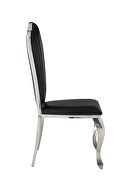 Black pu upholstery and shiny stainless-steel frame dining chair by Acme additional picture 4