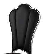 Black pu upholstery and shiny stainless-steel frame dining chair by Acme additional picture 6