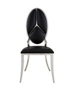 Black pu upholstery/ shiny stainless-steel frame dining chair by Acme additional picture 4