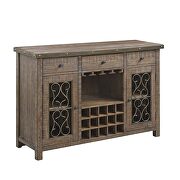 Weathered cherry finish fixed table top double pedestals dining table by Acme additional picture 14