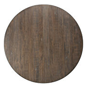 Weathered cherry finish fixed table top single pedestal base round dining table by Acme additional picture 3