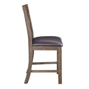Black pu upholstery & weathered cherry finish base counter height chair by Acme additional picture 3