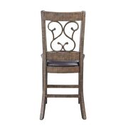 Black pu upholstery & weathered cherry finish base counter height chair by Acme additional picture 4