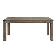 Rustic oak finish parsons-style silhouette rectangular dining table by Acme additional picture 8