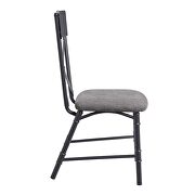 Gray fabric finish & sandy black finish base dining chair by Acme additional picture 3