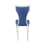 Stainless steel base and blue velvet upholstery dining chair by Acme additional picture 4