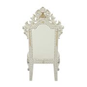 White pu & antique white finish acrylic diamond tufted back cushion dining chair by Acme additional picture 3