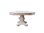 Antique pearl finish wooden double pedestal dining table by Acme additional picture 4
