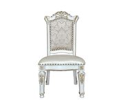 Pu & antique pearl  finish nailhead trim dining chair by Acme additional picture 2