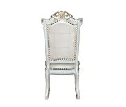 Pu & antique pearl  finish nailhead trim dining chair by Acme additional picture 4
