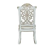 Antique pearl finish wooden seat apron with molding trim dining chair by Acme additional picture 4
