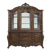 Dark walnut finish hutch & buffet w/ touch light by Acme additional picture 3
