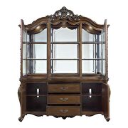 Dark walnut finish hutch & buffet w/ touch light by Acme additional picture 4