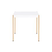 White to & gold finish metal tube legs end table additional photo 2 of 1