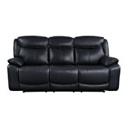 Black top grain leather 2-stage reclining action sofa by Acme additional picture 2