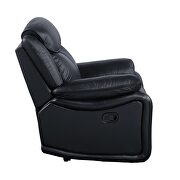 Black top grain leather 2-stage reclining action sofa by Acme additional picture 3
