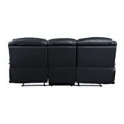 Black top grain leather 2-stage reclining action sofa by Acme additional picture 4