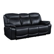 Black top grain leather 2-stage reclining action sofa by Acme additional picture 8