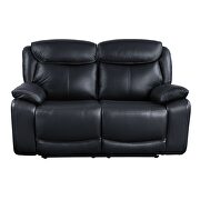 Black top grain leather 2-stage reclining action sofa by Acme additional picture 9