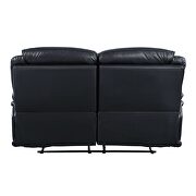 Black top grain leather 2-stage reclining action loveseat by Acme additional picture 5