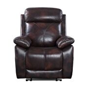 Dark brown top grain leather upholstery motion sofa by Acme additional picture 13