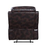 Dark brown top grain leather upholstery motion sofa by Acme additional picture 14