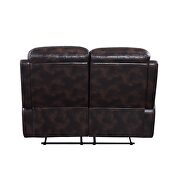 Dark brown top grain leather upholstery motion sofa by Acme additional picture 10