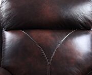 Dark brown top grain leather upholstery motion loveseat by Acme additional picture 3