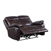 Dark brown top grain leather upholstery motion loveseat by Acme additional picture 6