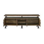 Rustic oak & black finish water pipe style TV stand by Acme additional picture 2