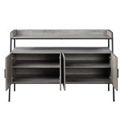 Gray oak & black finish metal frame TV stand by Acme additional picture 2